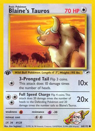 Blaine's Tauros 064  - 1st Edition - Common