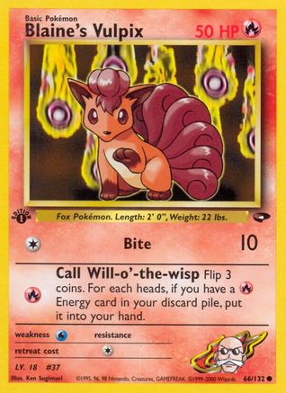 Blaine's Vulpix 066  - 1st Edition - Common