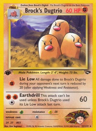 Brock's Dugtrio 022  - 1st Edition - Rare