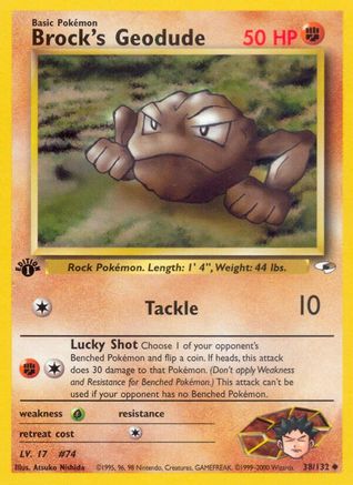 Brock's Geodude (38) (38) 038  - 1st Edition - Uncommon