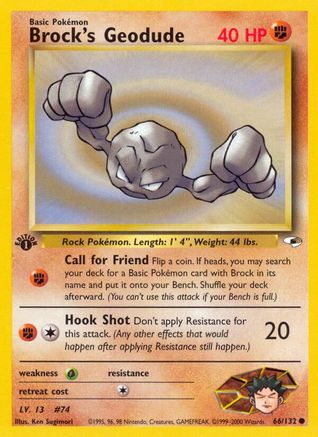 Brock's Geodude (66) (66) 066  - 1st Edition - Common