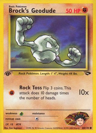 Brock's Geodude 068  - 1st Edition - Common