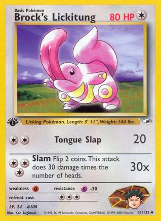 Brock's Lickitung 041  - 1st Edition - Uncommon