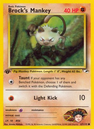 Brock's Mankey (67) (67) 067  - 1st Edition - Common