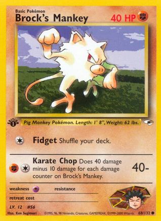 Brock's Mankey (68) (68) 068  - 1st Edition - Common