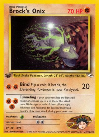 Brock's Onix (21) (21) 021  - 1st Edition - Rare