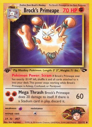 Brock's Primeape 035  - 1st Edition - Uncommon