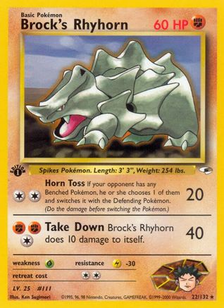 Brock's Rhyhorn (22) (22) 022  - 1st Edition - Rare