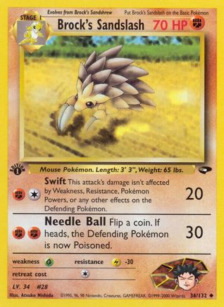 Brock's Sandslash 036  - 1st Edition - Uncommon