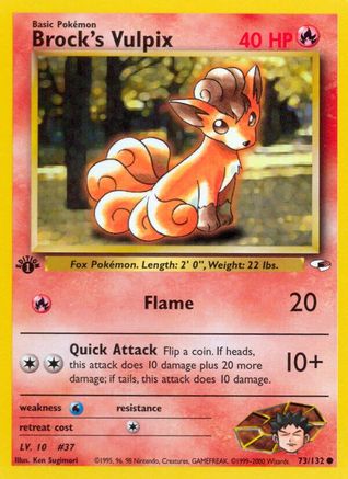 Brock's Vulpix 073  - 1st Edition - Common
