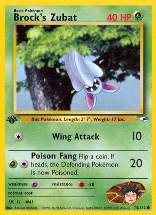 Brock's Zubat (74) (74) 074  - 1st Edition - Common