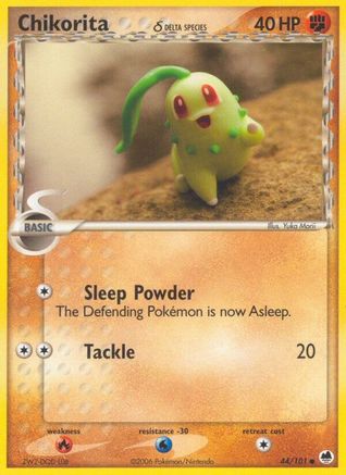 Chikorita (44/101) (Espèce Delta) (Estampillé) [EX : Dragon Frontiers] 