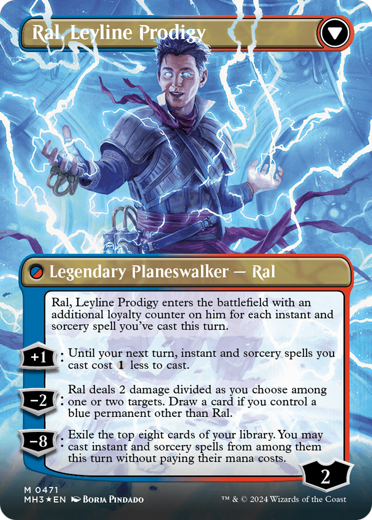 Ral, Monsoon Mage // Ral, Leyline Prodigy (Borderless) (Feuille texturée) [Modern Horizons 3] 