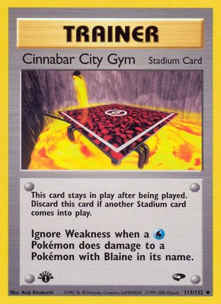 Cinnabar City Gym 113  - 1st Edition - Uncommon