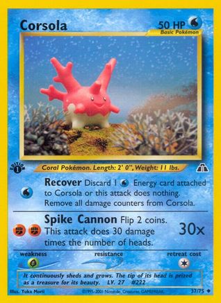 Corsola 037  - 1st Edition - Uncommon