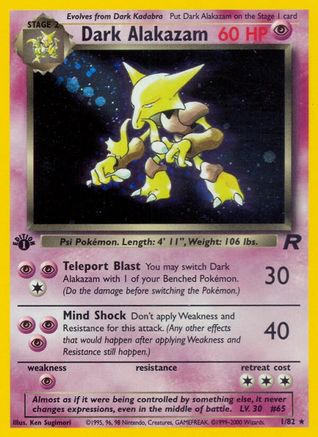 Dark Alakazam (1) (1) 001  - 1st Edition Holofoil - Holo Rare