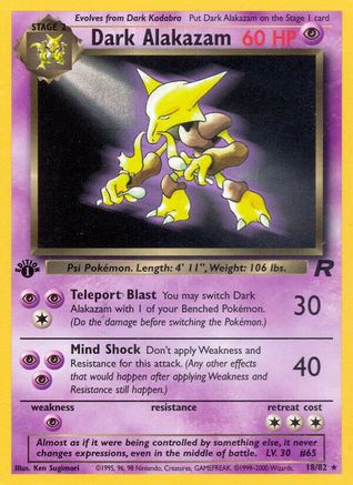 Dark Alakazam (18) (18) 018  - 1st Edition - Rare