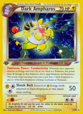 Dark Ampharos  - 1st Edition Holofoil - Holo Rare