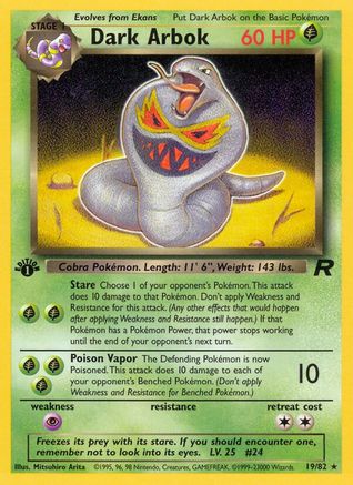 Dark Arbok (19) (19) 019  - 1st Edition - Rare