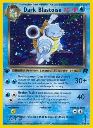 Dark Blastoise (3) (3) 003  - 1st Edition Holofoil - Holo Rare