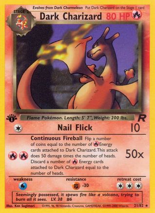 Dark Charizard (21) (21) 021  - 1st Edition - Rare
