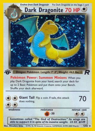 Dark Dragonite (5) (5) 005  - 1st Edition Holofoil - Holo Rare