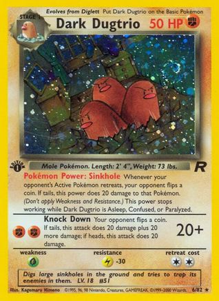 Dark Dugtrio (6) (6) 006  - 1st Edition Holofoil - Holo Rare