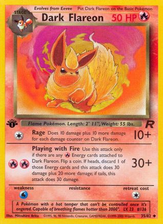 Dark Flareon 035  - 1st Edition - Uncommon