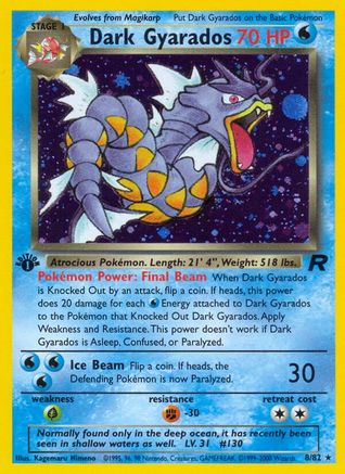 Dark Gyarados (8) (8) 008  - 1st Edition Holofoil - Holo Rare