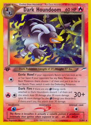 Dark Houndoom  - 1st Edition Holofoil - Holo Rare
