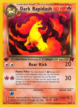 Dark Rapidash 044  - 1st Edition - Uncommon