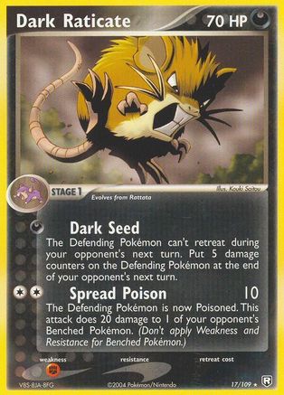 Dark Raticate  - Reverse Holofoil - Rare