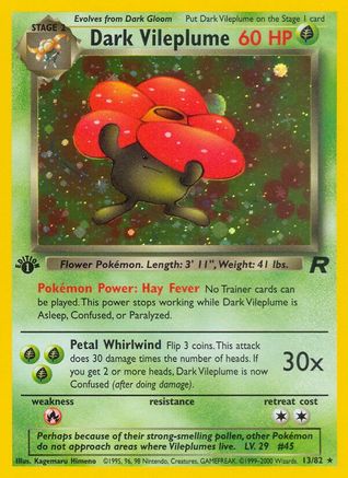 Dark Vileplume (13) (13) 013  - 1st Edition Holofoil - Holo Rare