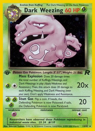 Dark Weezing (14) (14) 014  - 1st Edition Holofoil - Holo Rare
