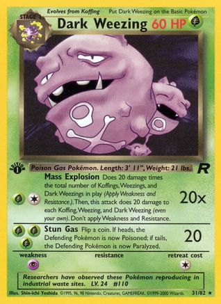 Dark Weezing (31) (31) 031  - 1st Edition - Rare