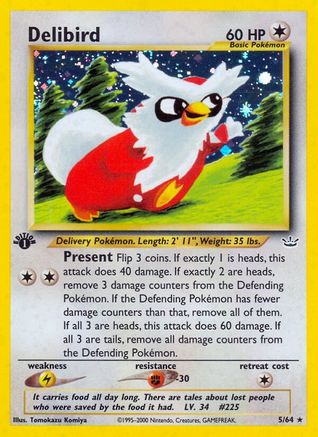 Delibird 005/64  - 1st Edition Holofoil - Holo Rare