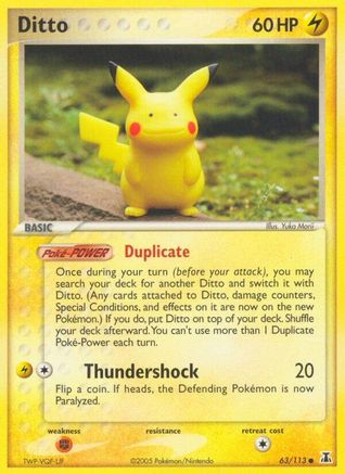 Ditto (Pikachu) 063/113  - Reverse Holofoil - Common