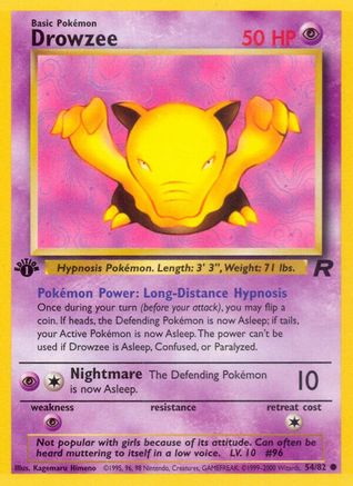 Drowzee (54/82) [Team Rocket 1ère édition] 