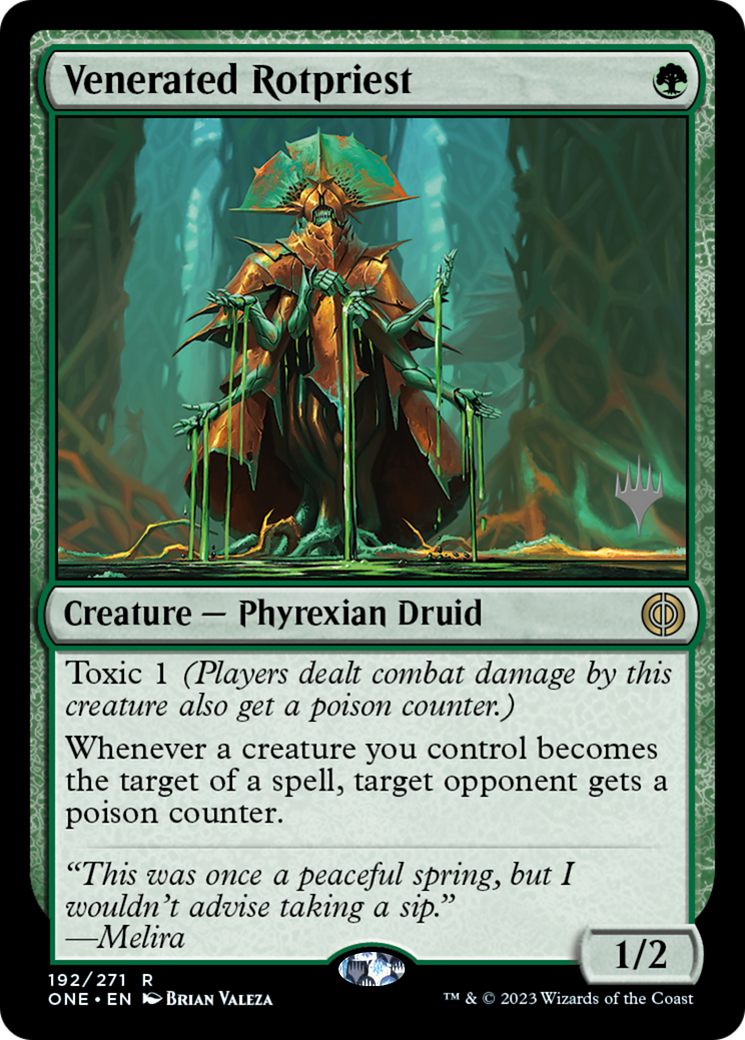 Vénéré Rotpriest (Pack promotionnel) [Phyrexia : All Will Be One Promos] 