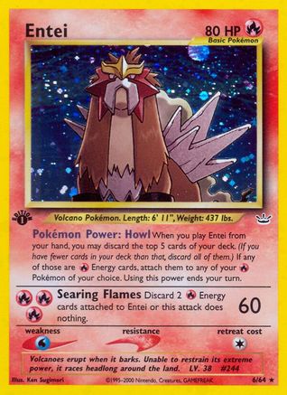 Entei (6)/64  - 1st Edition Holofoil - Holo Rare