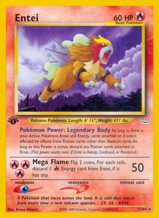 Entei (17) (17) 017  - 1st Edition - Rare