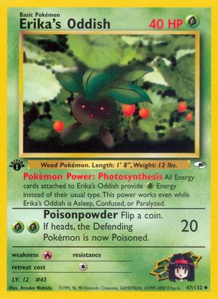 Erika's Oddish (47) (47) 047  - 1st Edition - Uncommon
