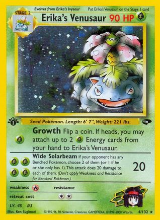 Erika's Venusaur 004  - 1st Edition Holofoil - Holo Rare