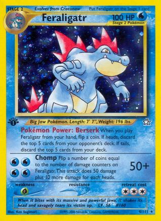 Feraligatr (4) (4) 004/111  - 1st Edition Holofoil - Holo Rare