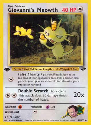 Giovanni's Meowth (43) (43) 043  - 1st Edition - Uncommon