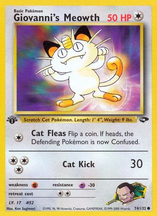 Giovanni's Meowth (74) (74) 074  - 1st Edition - Common