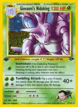 Giovanni's Nidoking 007  - 1st Edition Holofoil - Holo Rare