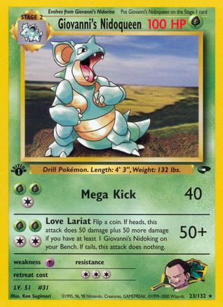 Giovanni's Nidoqueen 023  - 1st Edition - Rare