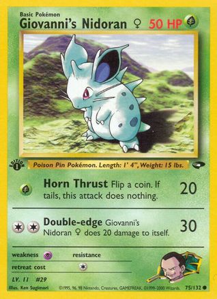 Giovanni's Nidoran F 075  - 1st Edition - Common