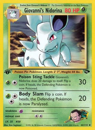 Giovanni's Nidorina 044  - 1st Edition - Uncommon